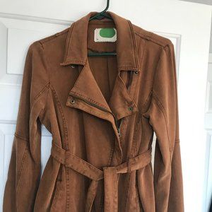 Anthropology Rust Belted Jacket